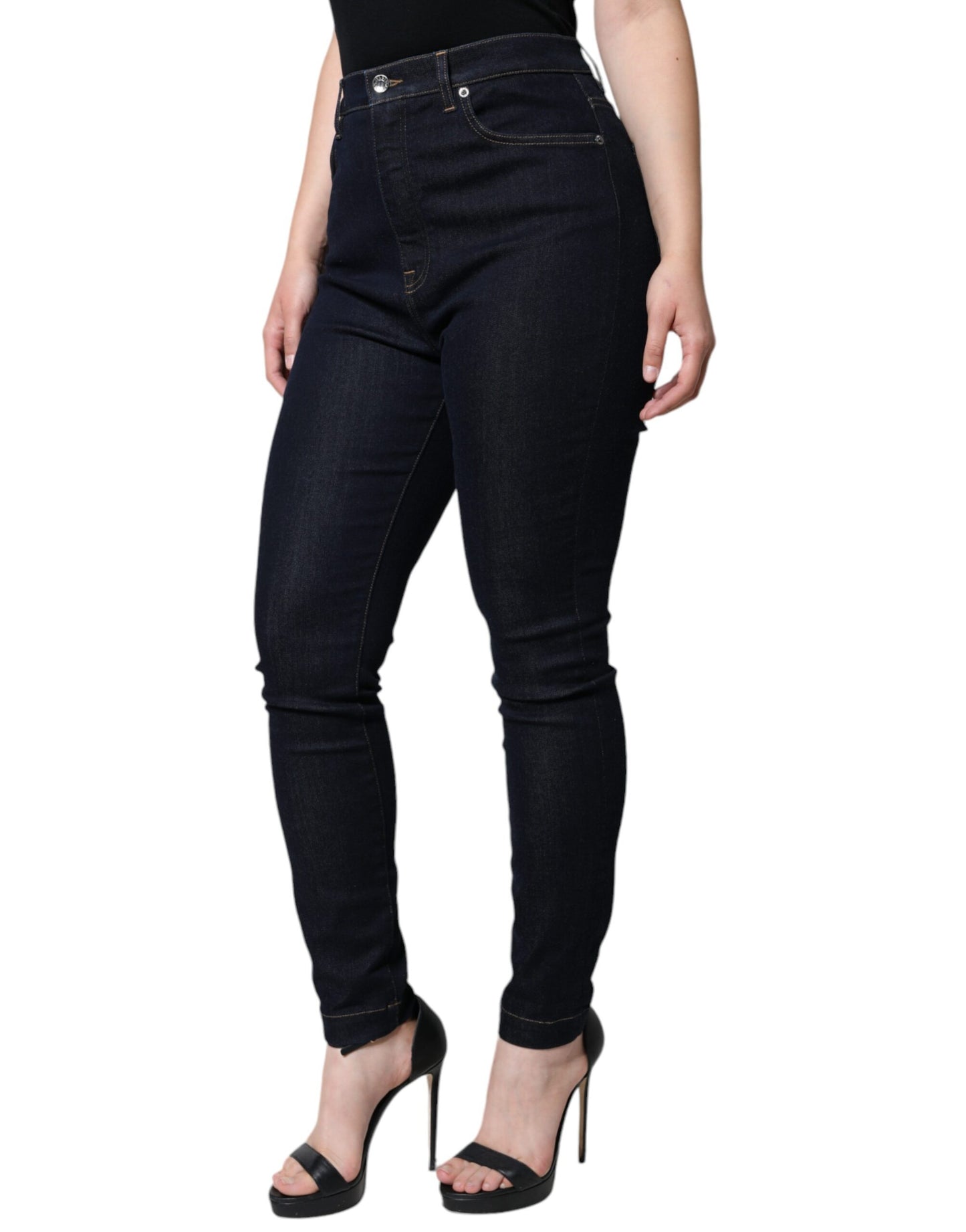 Black GRACE High Waist Skinny Denim Jeans