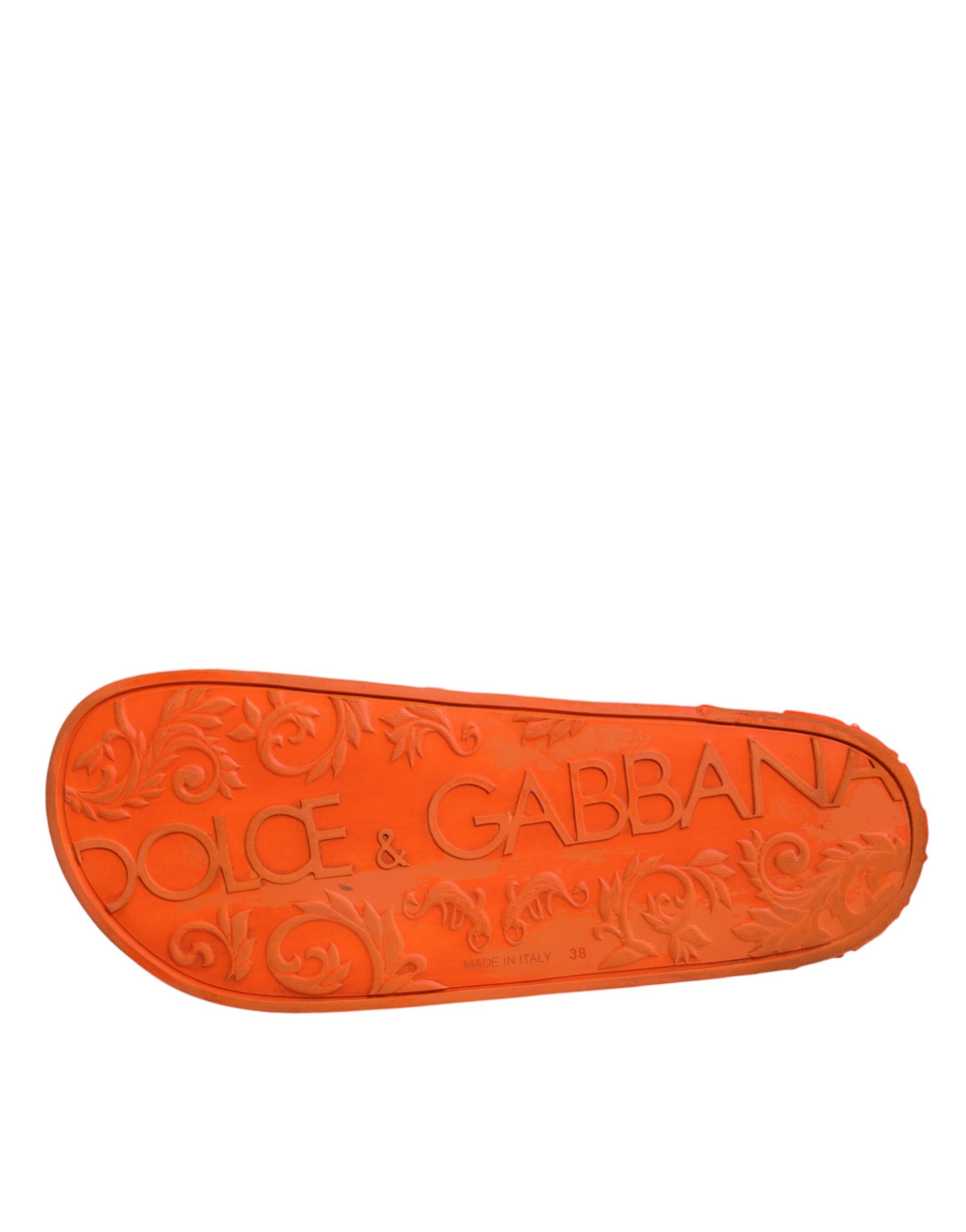 Orange Rubber Slides Sandals Beachwear Shoes