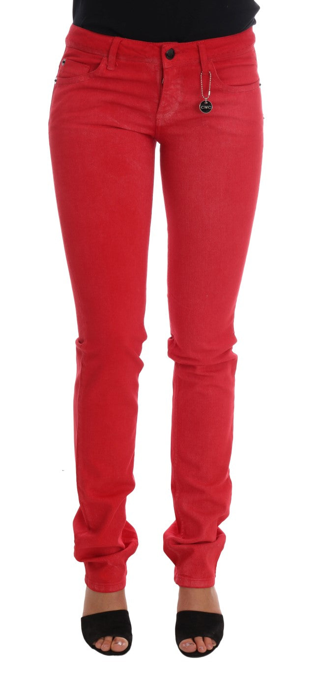 Radiant Red Super Slim Designer Jeans