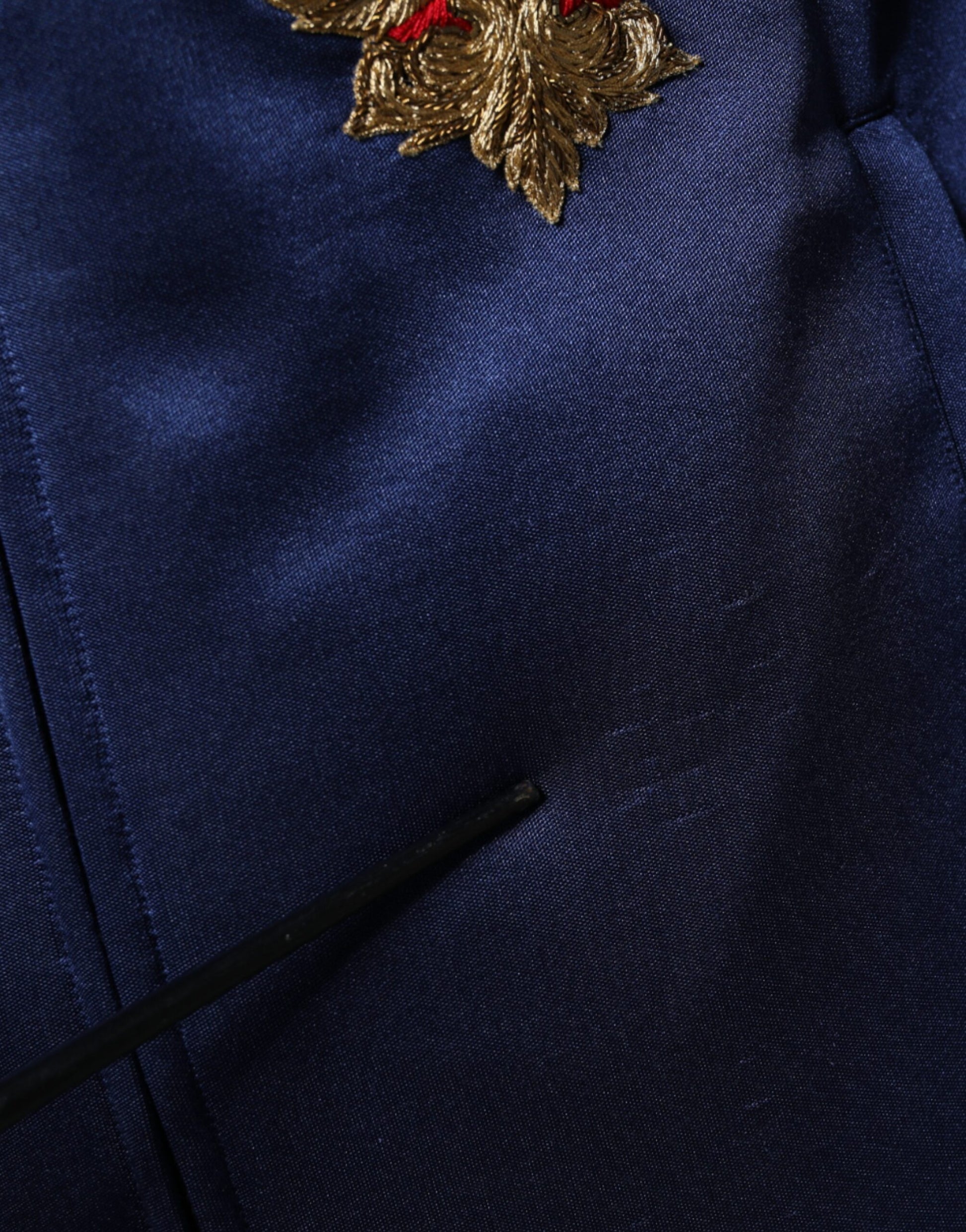 Blue Heraldic Patch Stripe King Bee Sweater