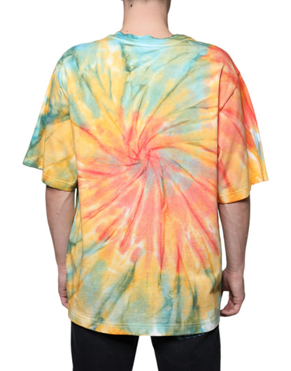 Multicolor Tie-Dye Logo Cotton T-shirt