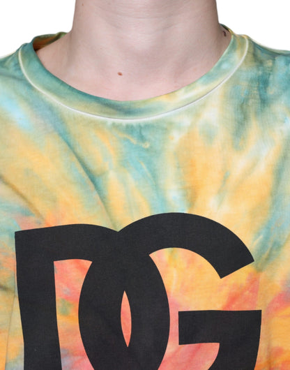 Multicolor Tie-Dye Logo Cotton T-shirt