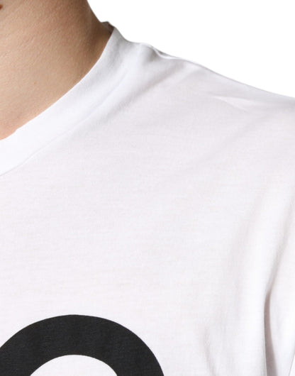 White Cotton DG Logo Print Casual T-shirt