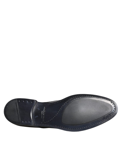 Black Leather Derby Formal Dress Shoes