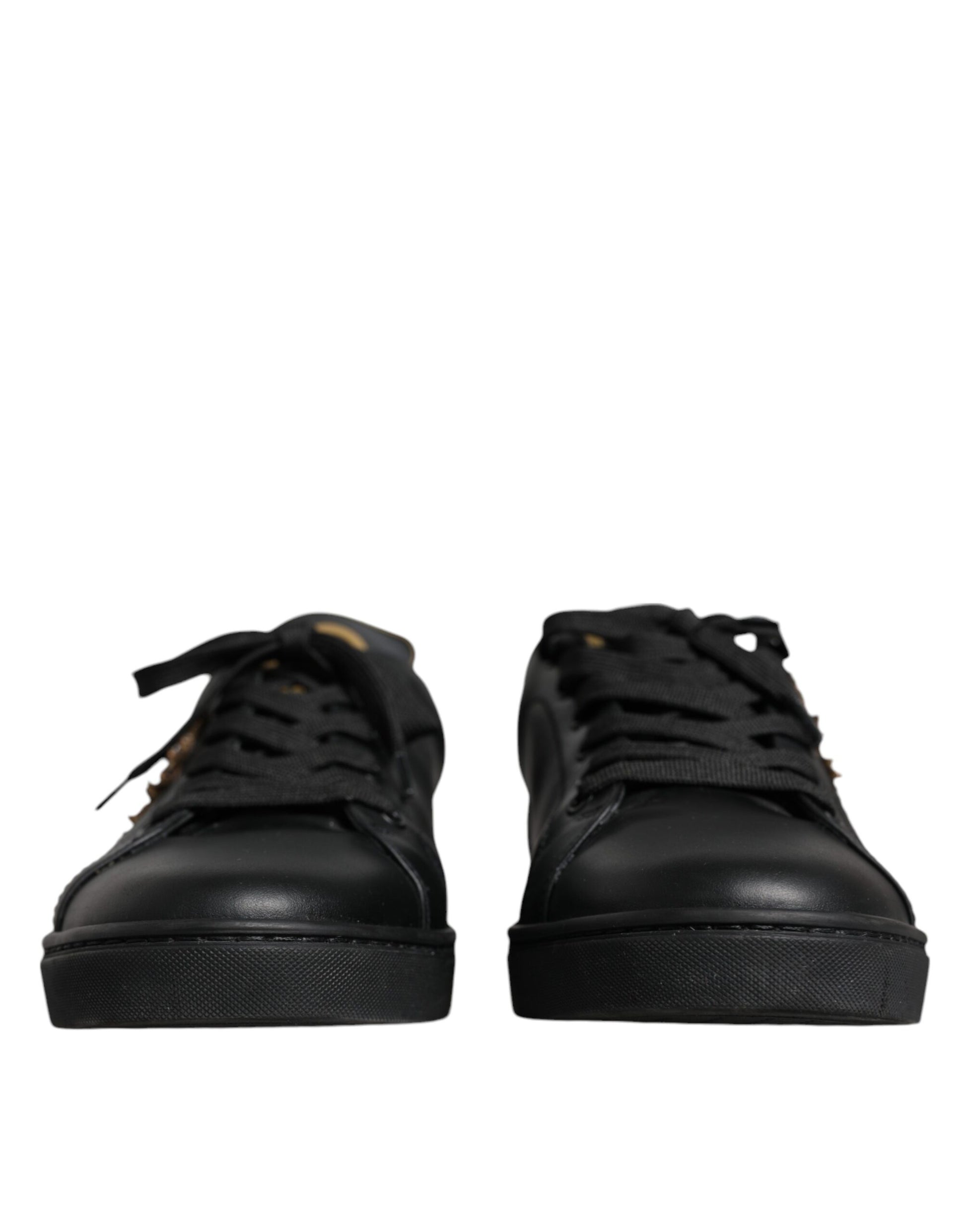 Black Leather Heart Low Top Casual Sneaker Shoes