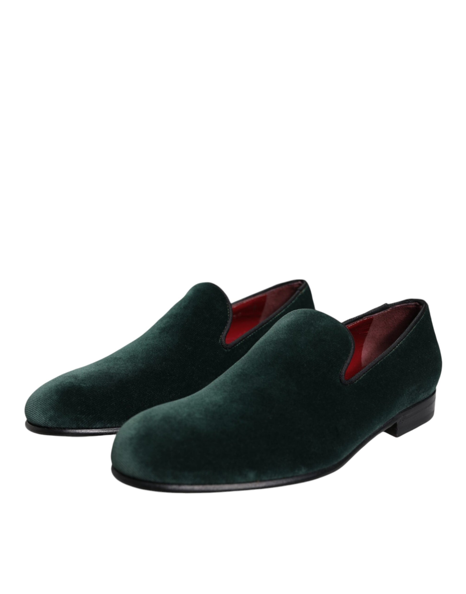 Green Velvet Slip On Loafers Flats Shoes