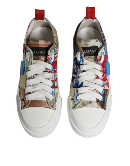 Multicolor Patchwork Low Top Sneakers Shoes