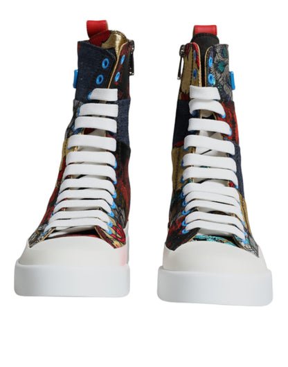 Multicolor Patchwork Logo High Top Sneakers Shoes