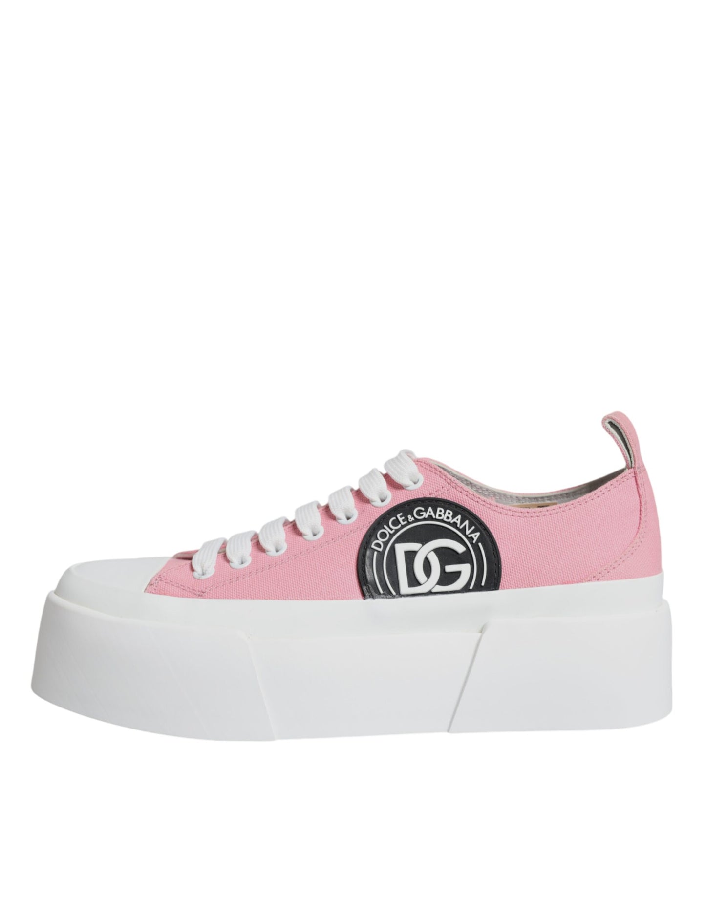 Pink White Canvas Logo Low Top Sneakers Shoes