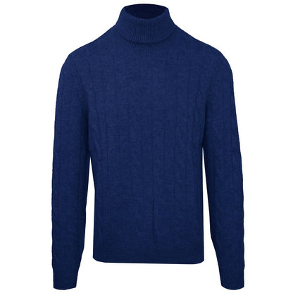 Blue Wool Men Sweater