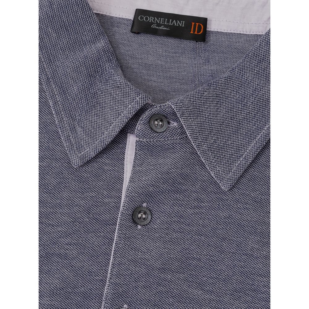 Blue Cotton Polo Shirt