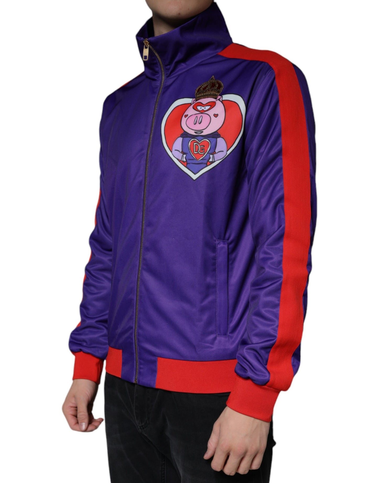 Purple YEAR OF THE PIG Full Zip Bomber Jacket