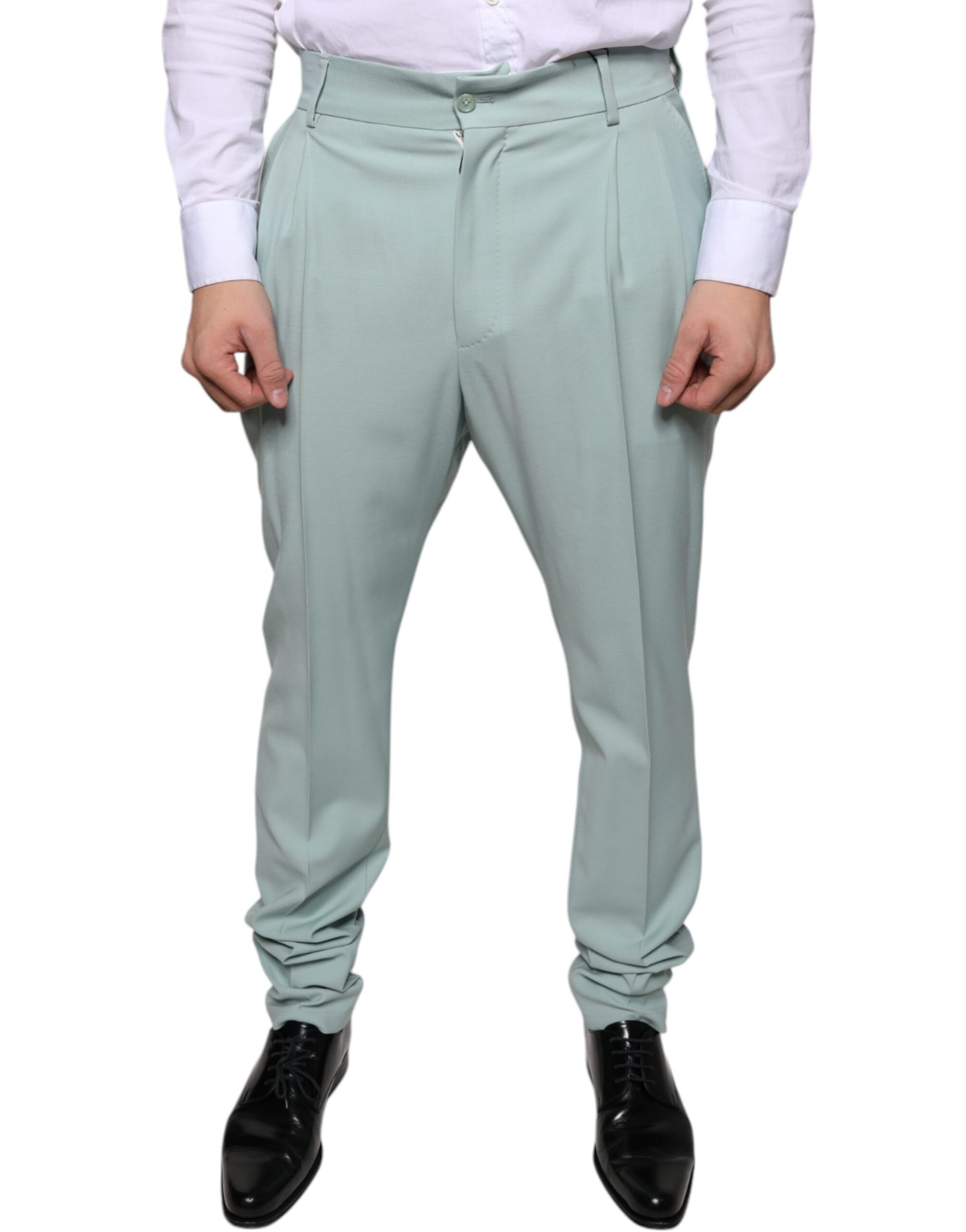 Mint Green Cotton Dress Pants