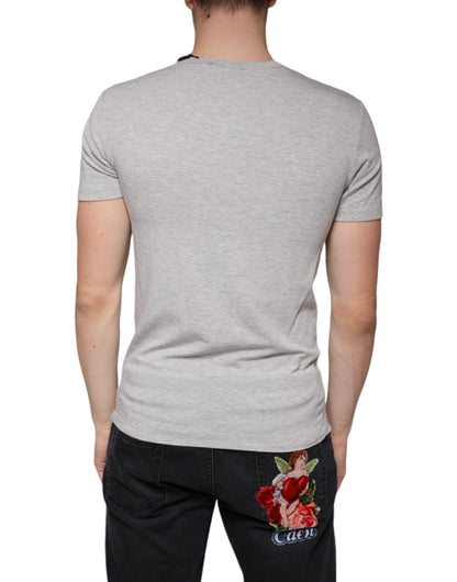 Gray Logo Print Crewneck Short Sleeve T-shirt