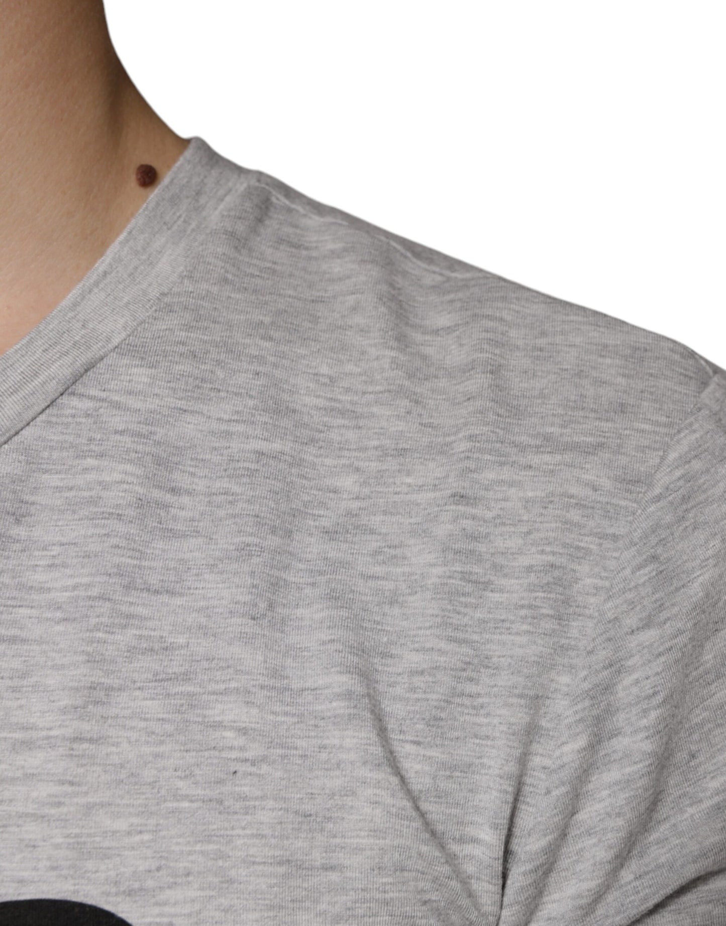 Gray Logo Print Crewneck Short Sleeve T-shirt