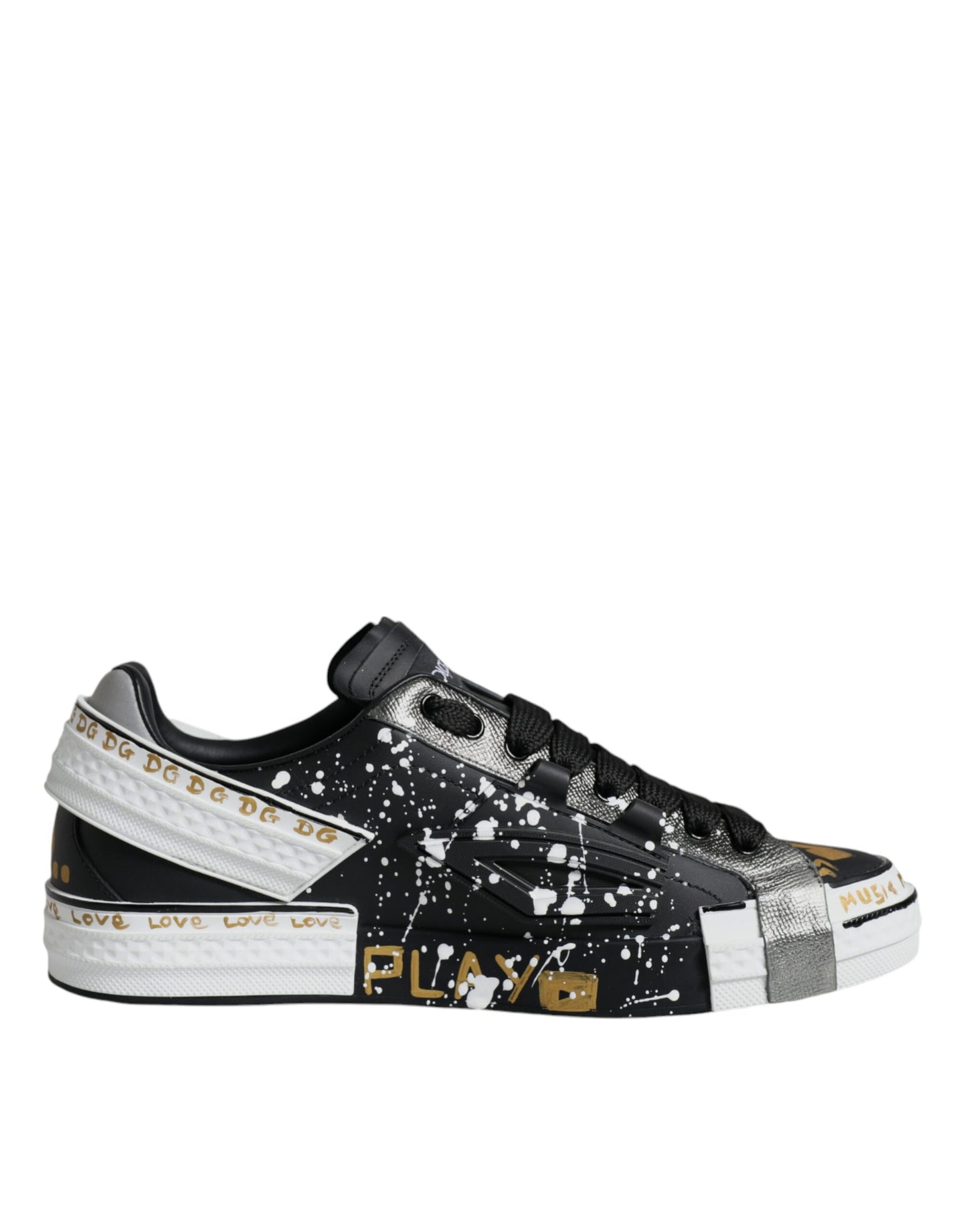 Black White Portofino Low Top Sneakers Shoes