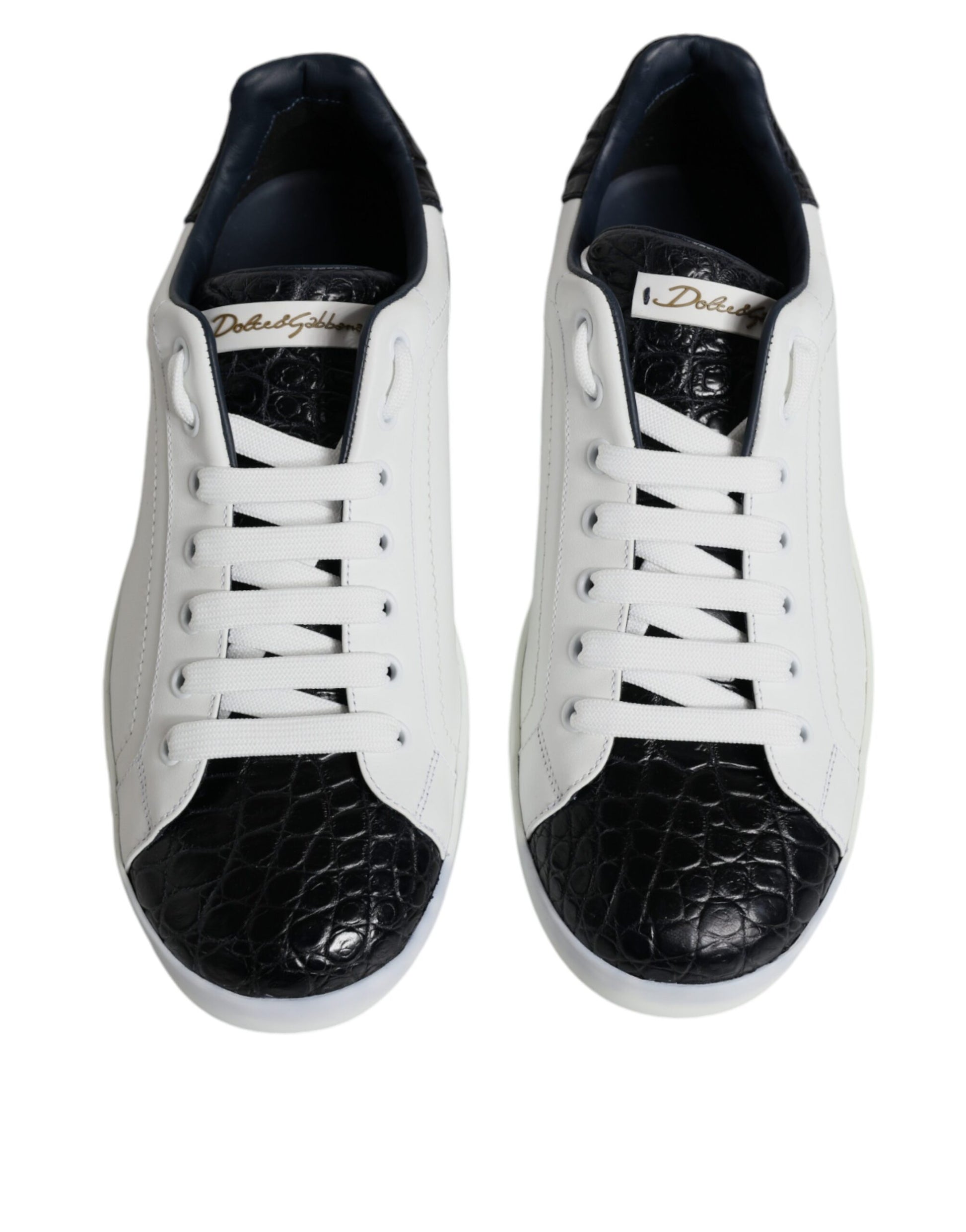 White Leather Logo Portofino Sneaker Shoes