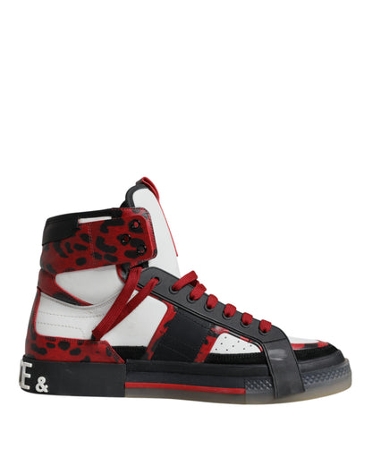 Multicolor Leather High Top Sneakers Shoes