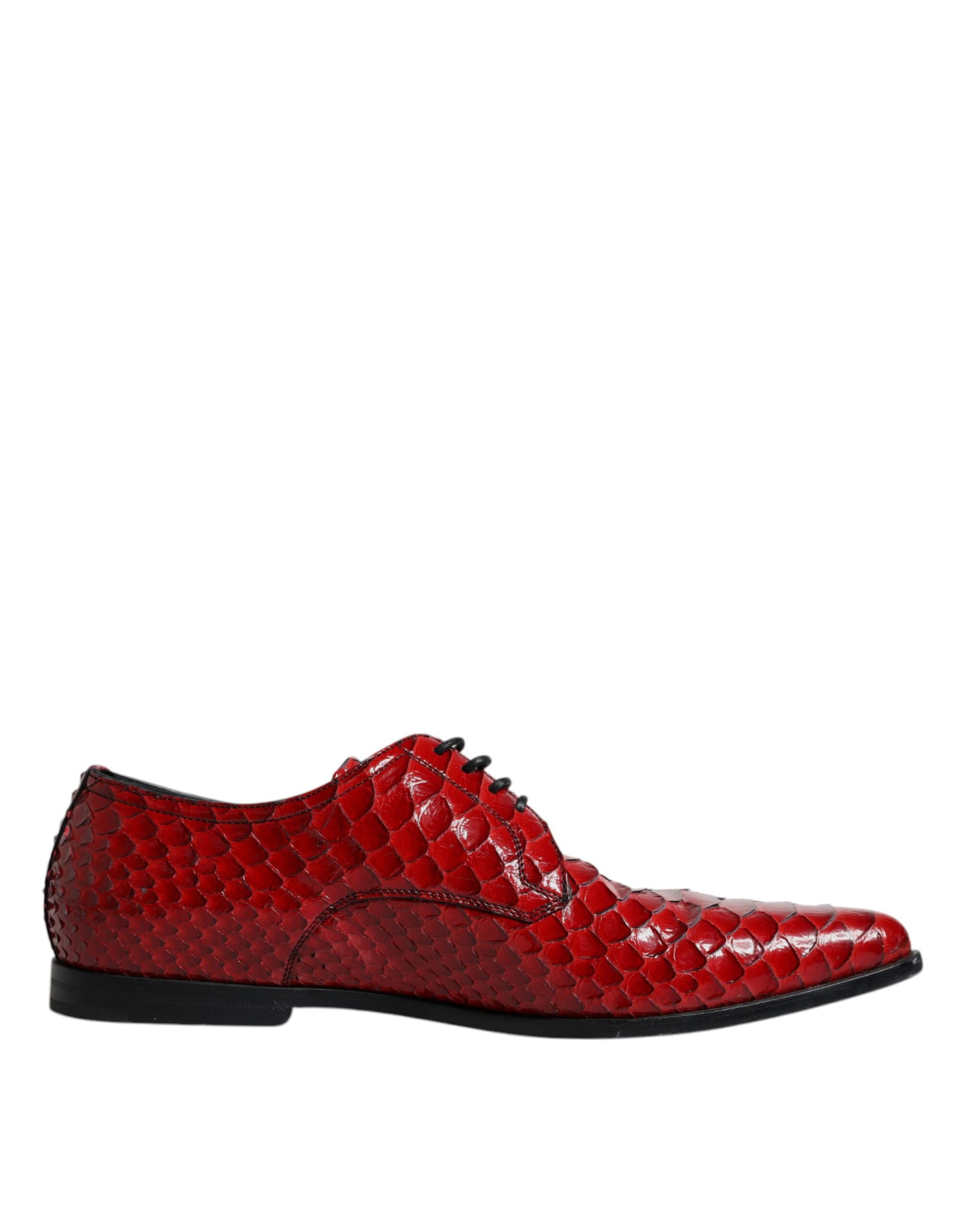 Red Textured Varnished Derby Men Formal Shoes