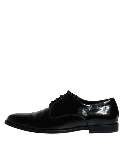 Black Leather Lace Up Men Derby Formal Shoes