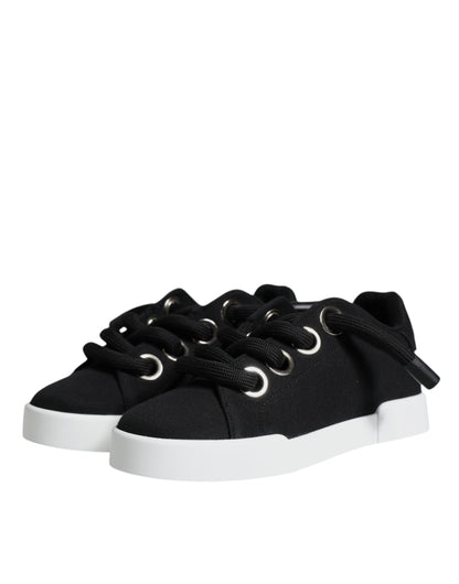 Black Portofino Low Top Sneakers Shoes