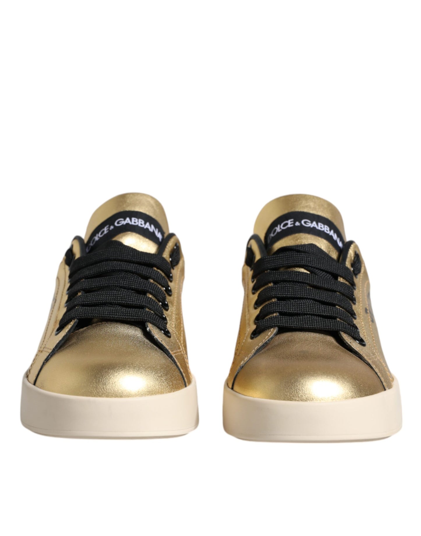 Gold Portofino Calf Leather Sneakers Shoes