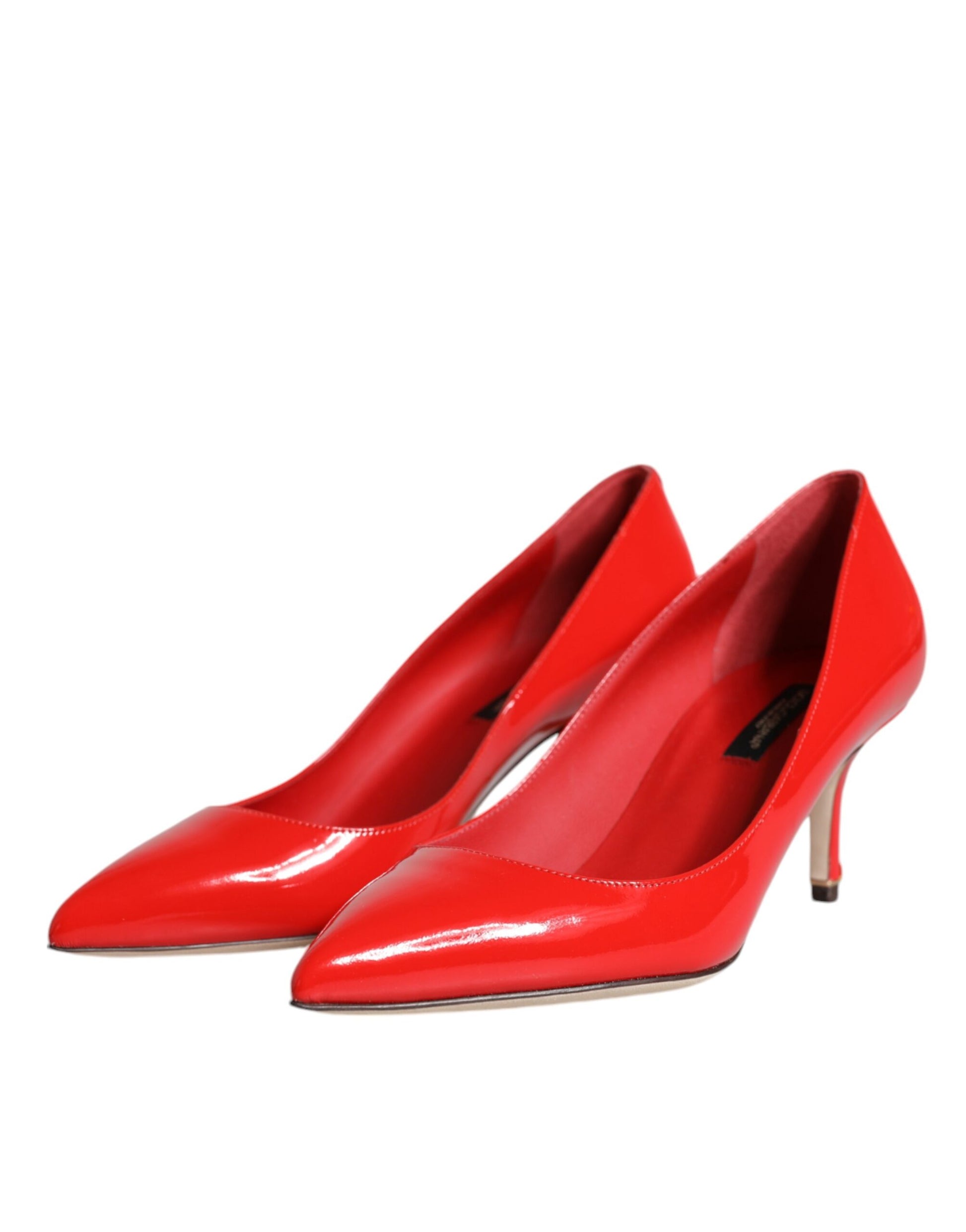 Red Patent Leather Kitten Heels Pumps Shoes