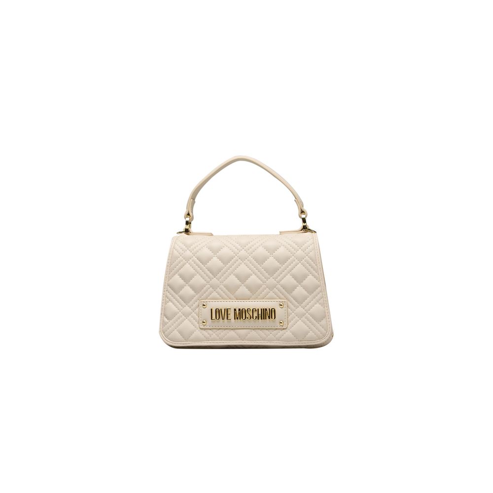 Beige Polyethylene Women Handbag