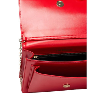 Red Polyethylene Women Crossbody Bag