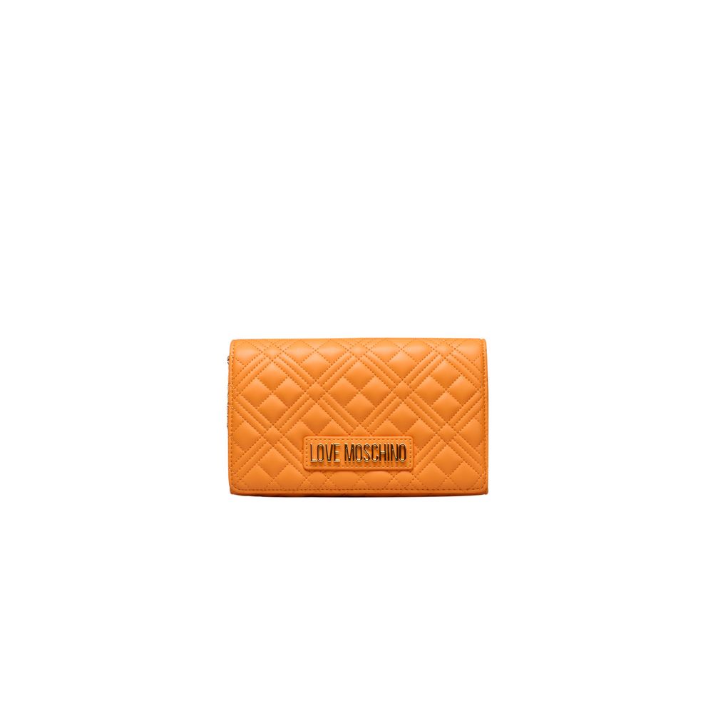 Orange Polyethylene Women Crossbody Bag