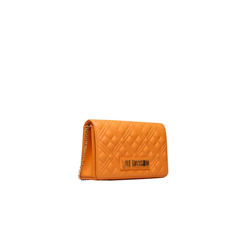 Orange Polyethylene Women Crossbody Bag