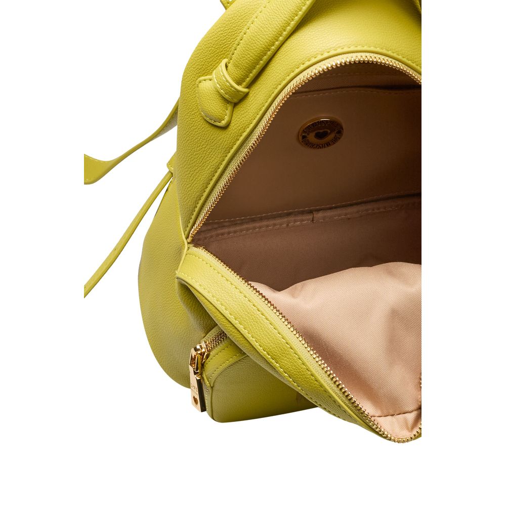 Yellow Polyethylene Women Backpack