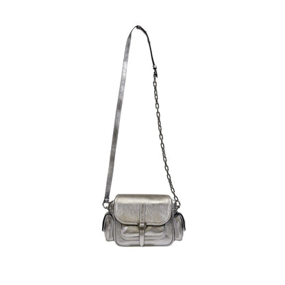 Silver Leather Handbag