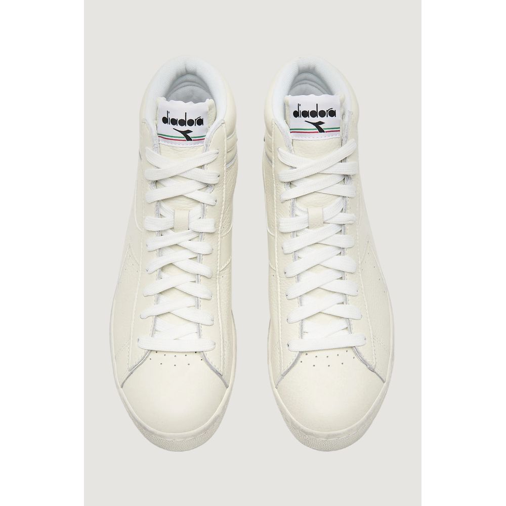 White Synthetic Leather Sneaker