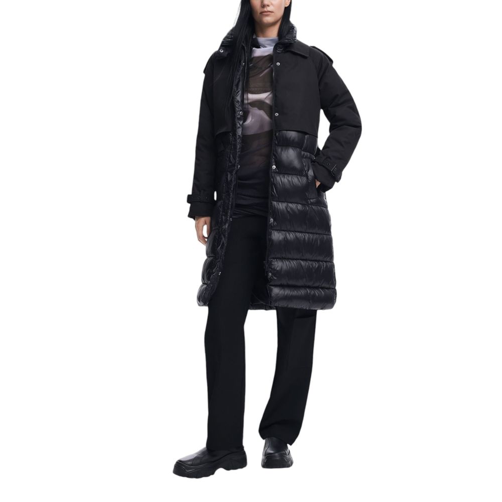 Black Polyester Jackets & Coat