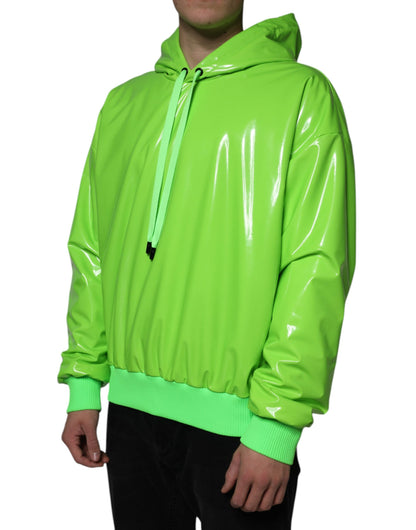 Green Polyester Hooded Men Pullover Sweater