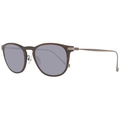 Brown Wood And Metal Sunglasses