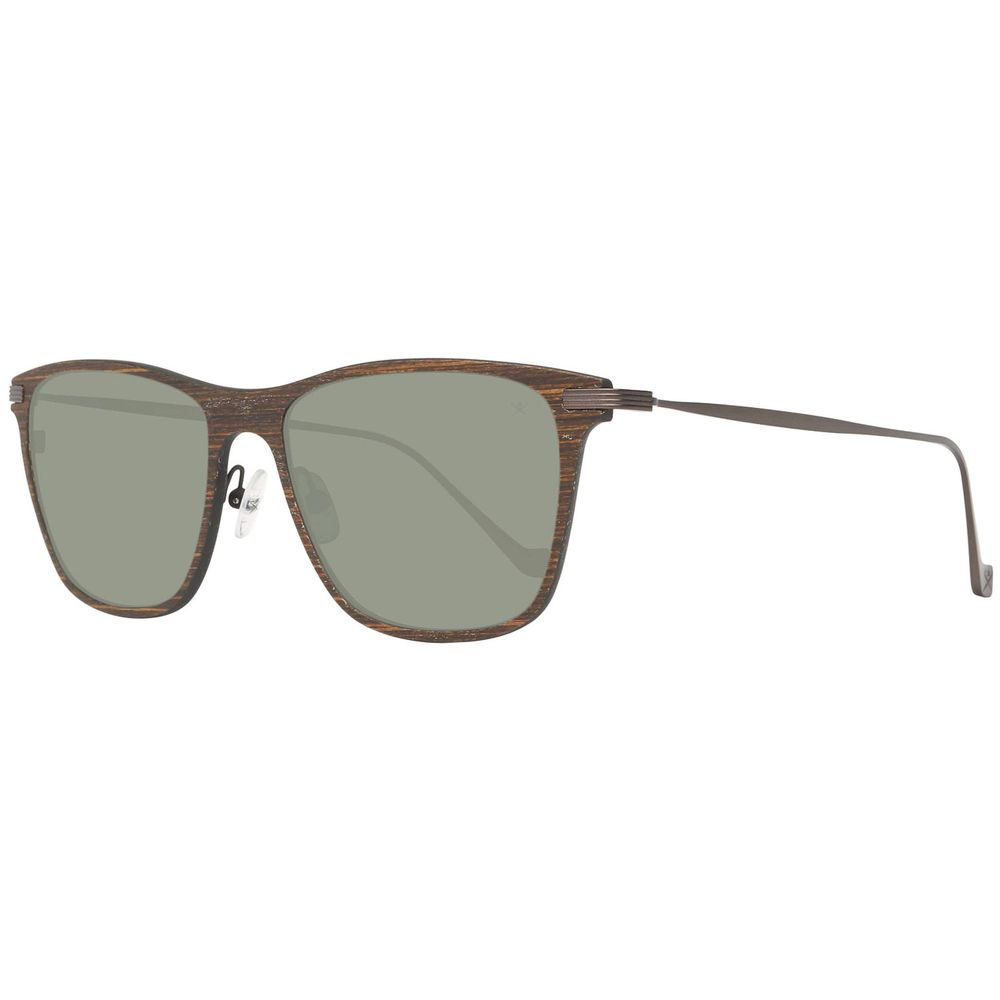 Brown Wood And Metal Sunglasses