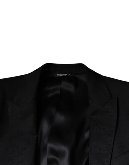 Black Wool Single Breasted Formal Blazer