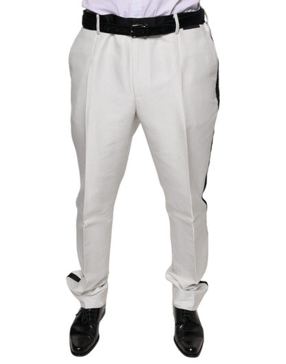 White Polyester Formal Dress Pants