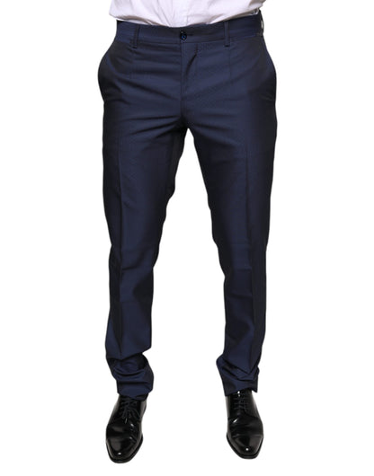 Blue Polyester Formal Tuxedo Pants