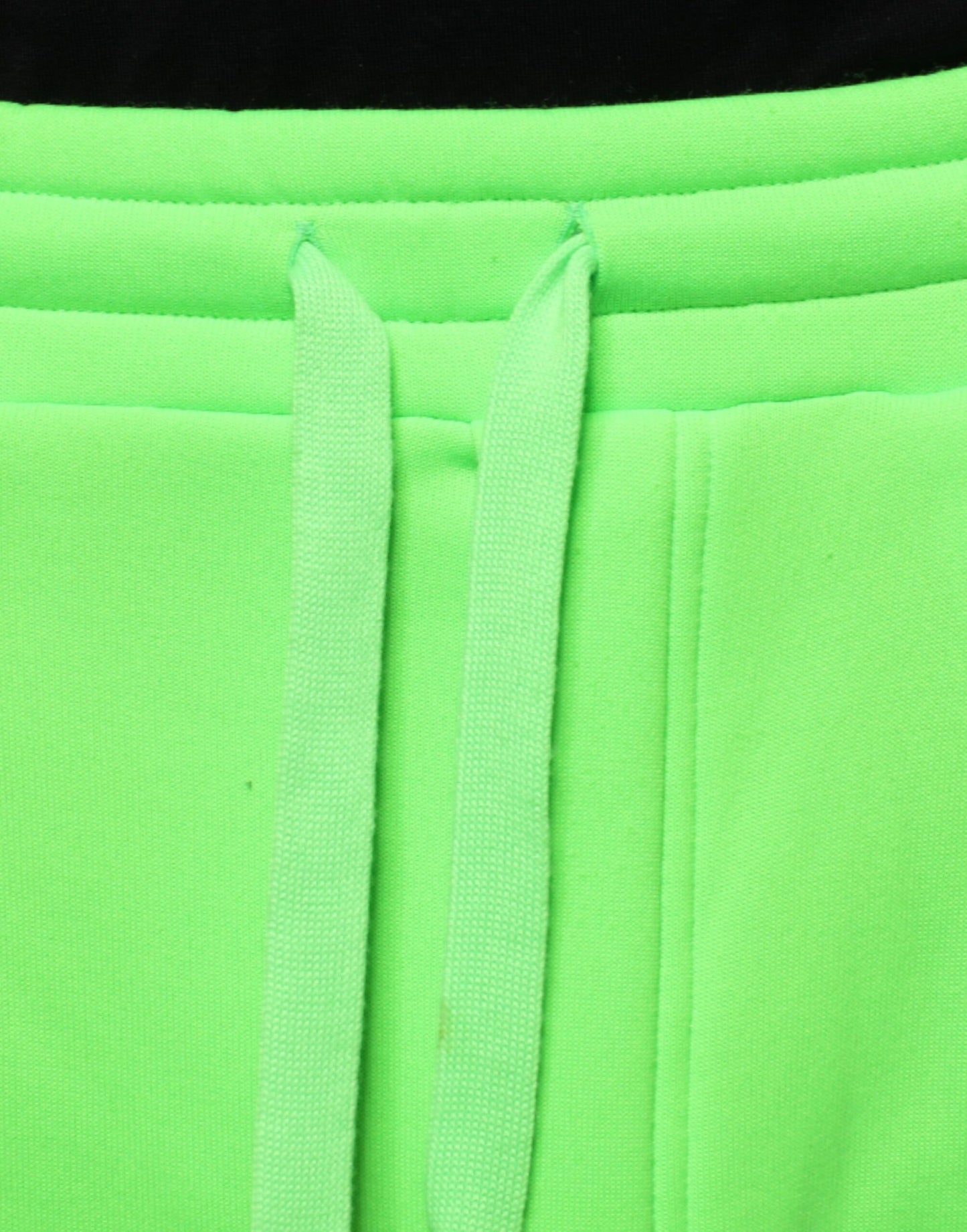 Neon Green Polyester Cargo Jogger Sweatpants Pants