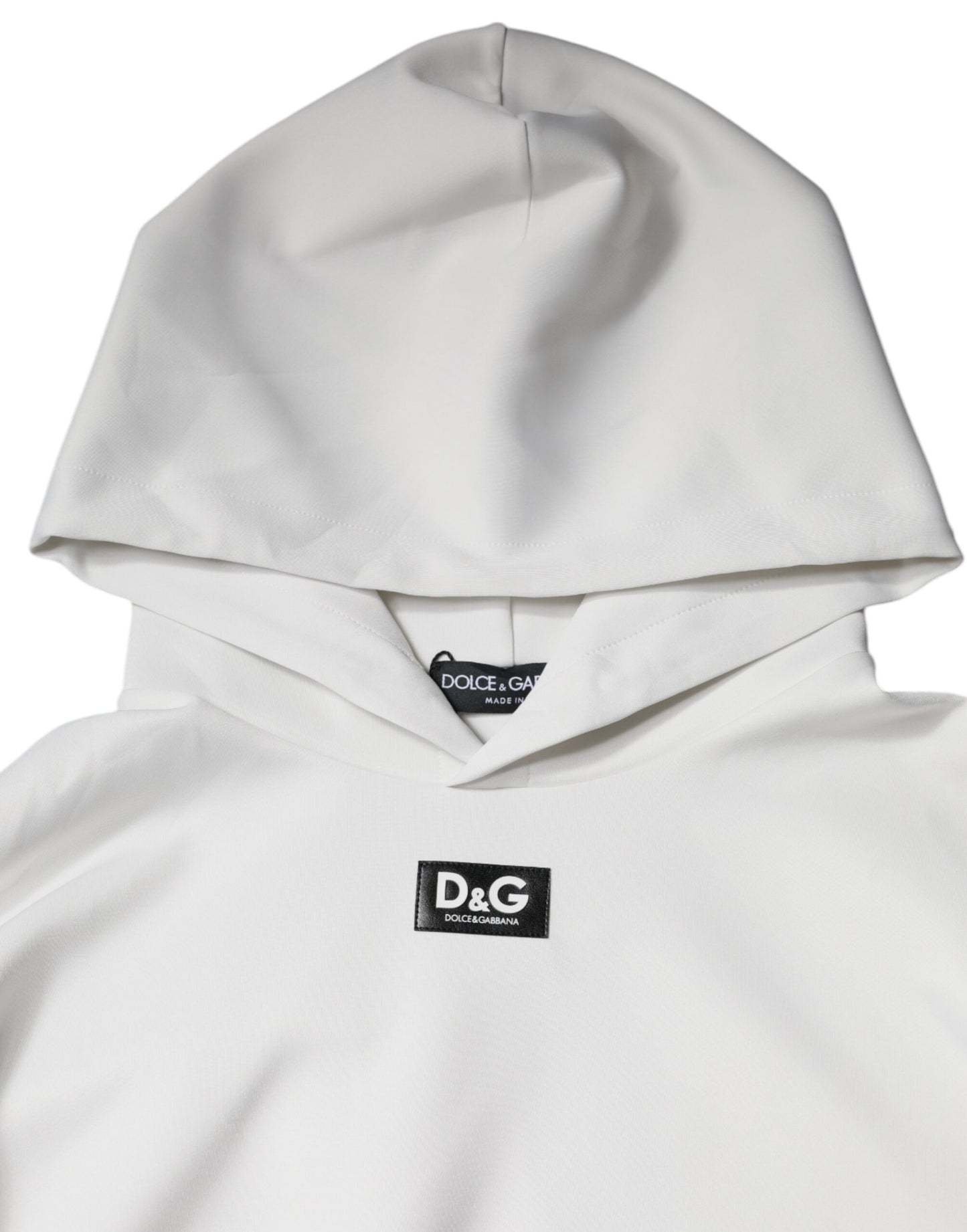 White D&G Logo Hooded Men Sweatshirt Sweater