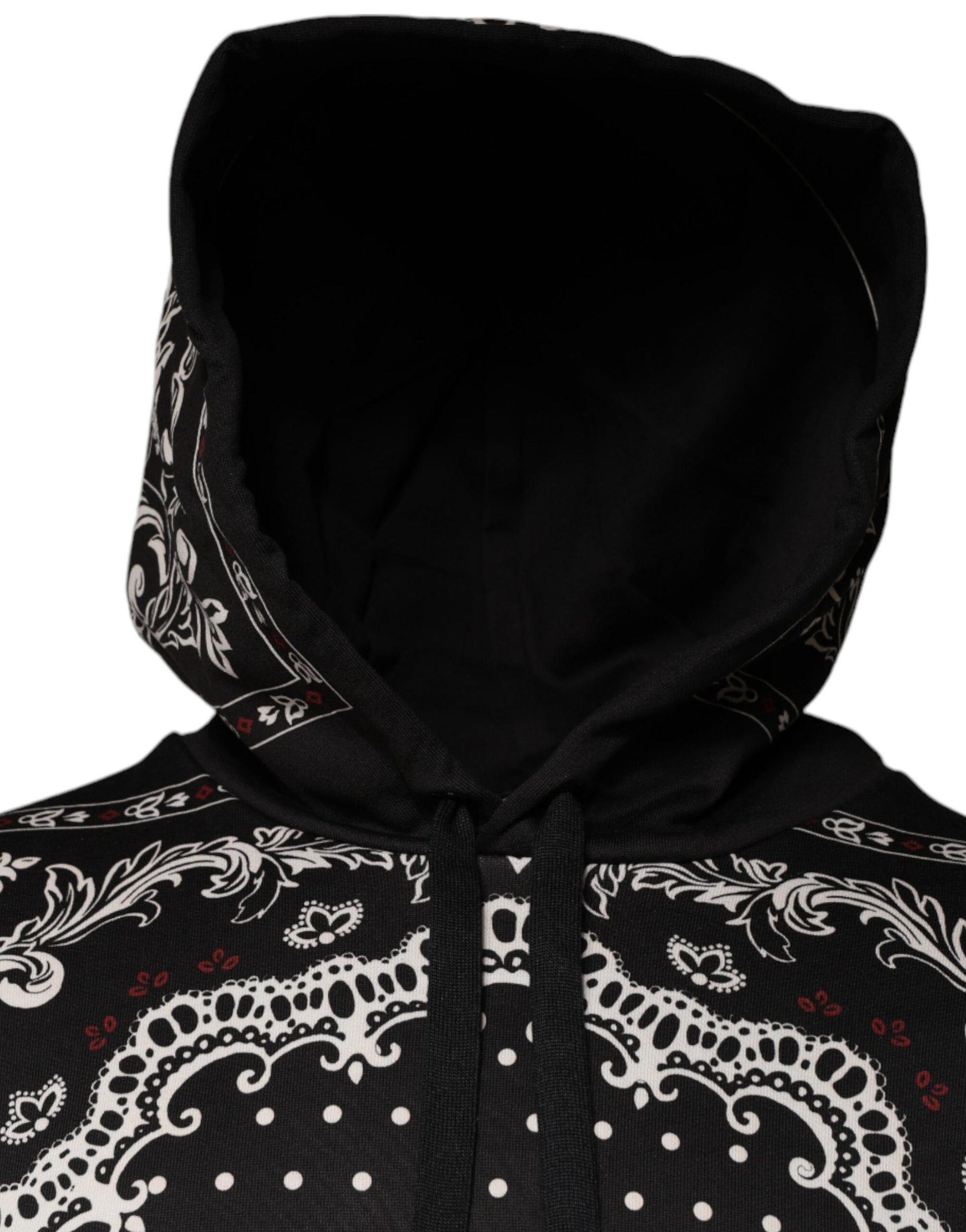 Black White Bandana Hooded Sweatshirt Sweater