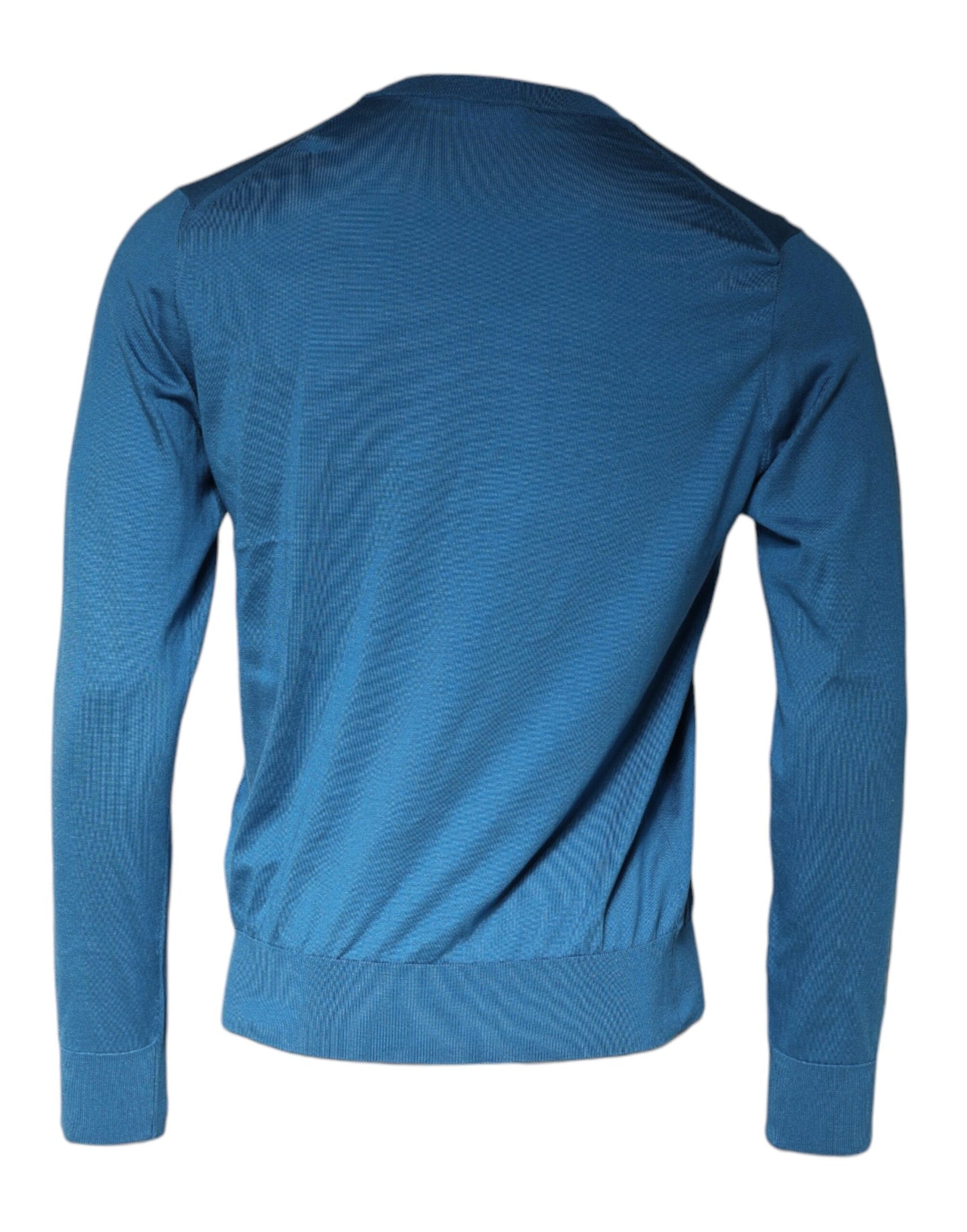 Blue Long Sleeve Crew Neck Pullover Sweater