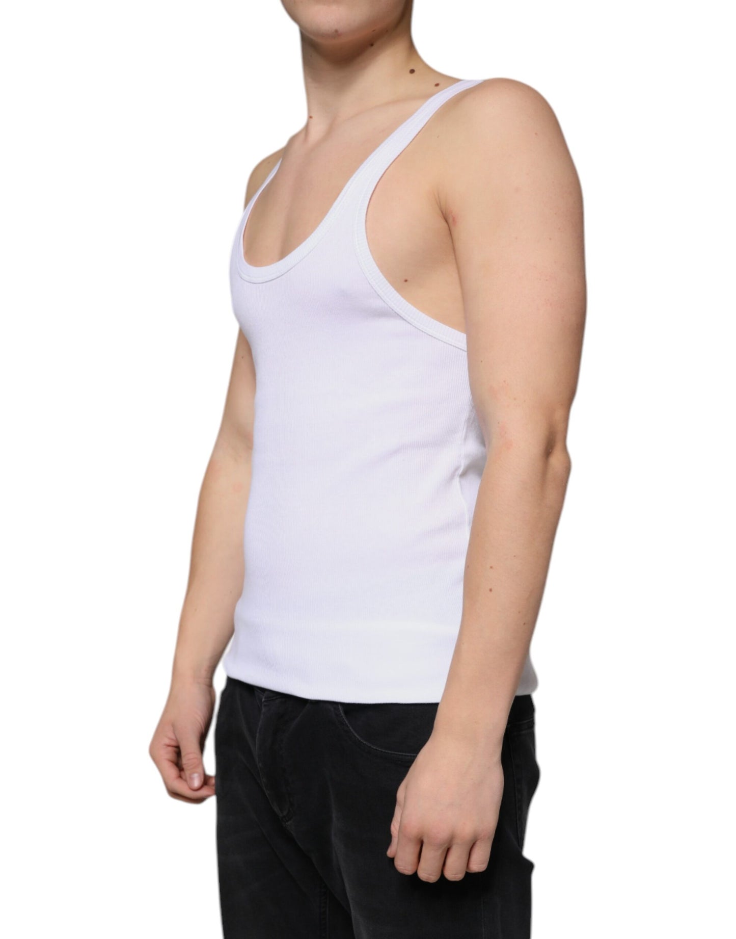 White Tank Sleeveless Round Neck T-shirt