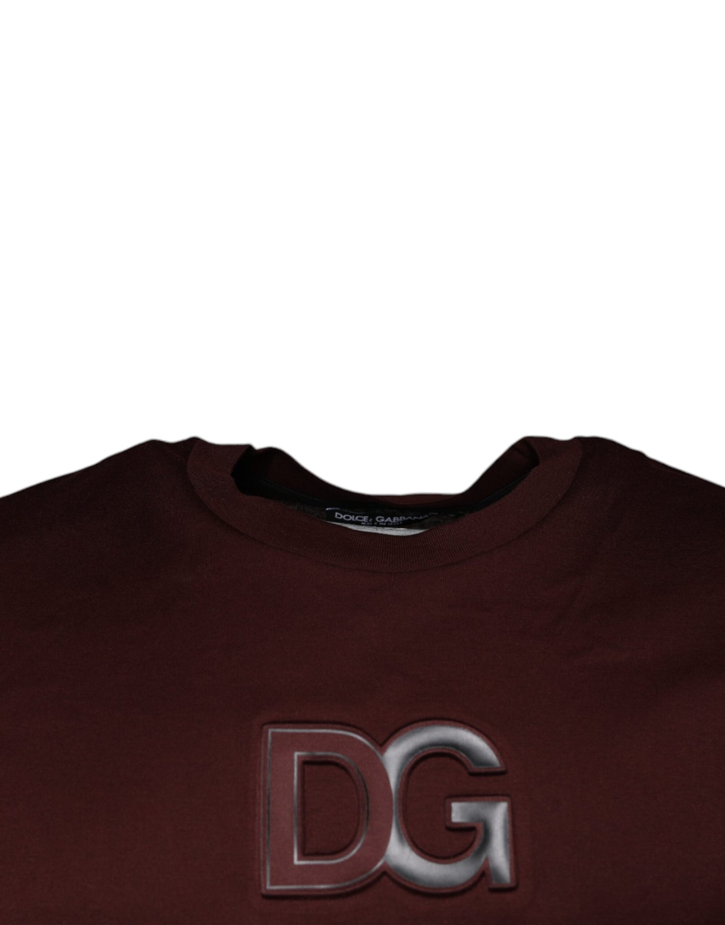 Maroon DG Logo Cotton Crew Neck T-shirt