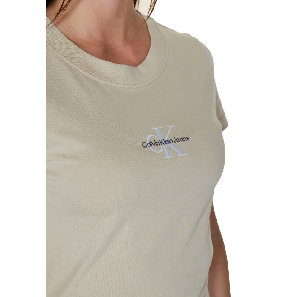 Beige Cotton Rigenerato Tops & T-Shirt