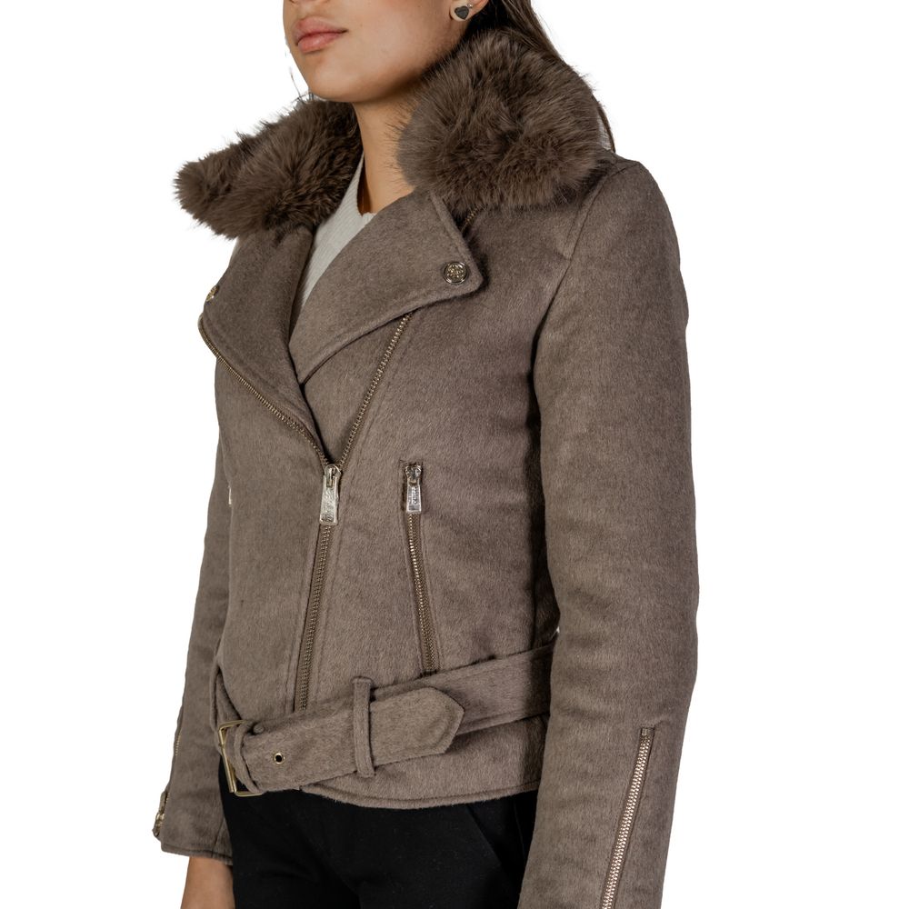 Brown Polyester Jackets & Coat