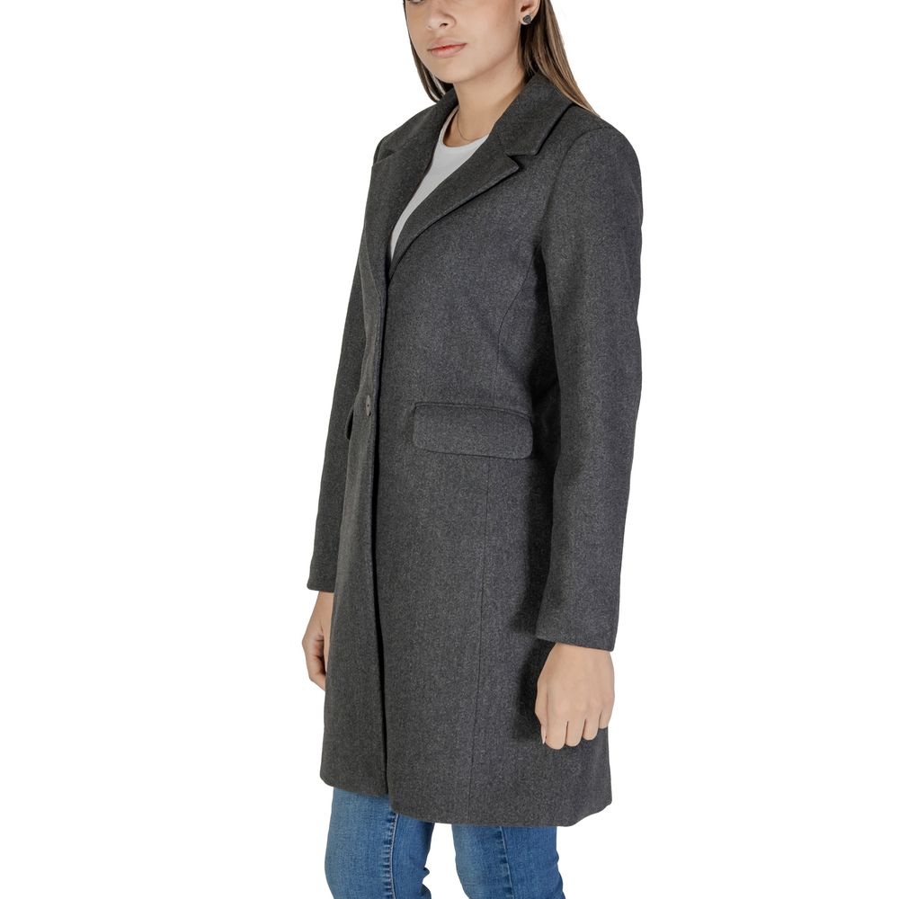 Gray Polyester Jackets & Coat